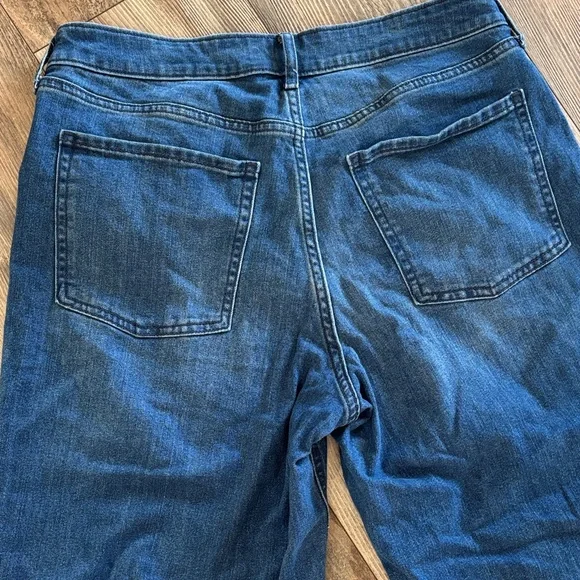 Old Navy Women's Dark Blue Wide Leg Jeans - Picture 6 of 7